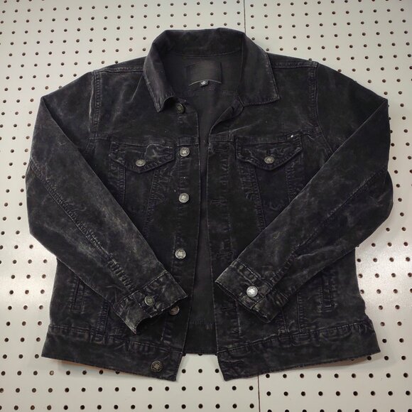 Lucky Brand Jackets & Blazers - Lucky Brand Black Velvet Jean Jacket, Size Medium